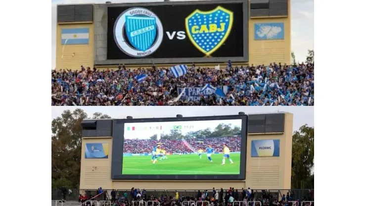 Marcador en el Estadio Malvinas Argentinas.
