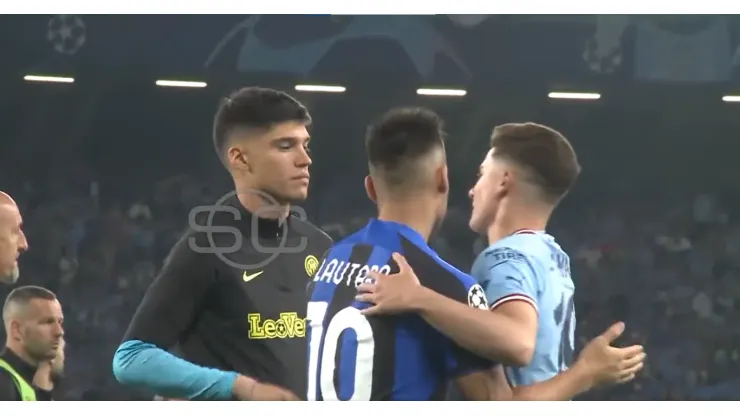 VIDEO | Julián Álvarez consoló a Lautaro y Correa tras el título del City