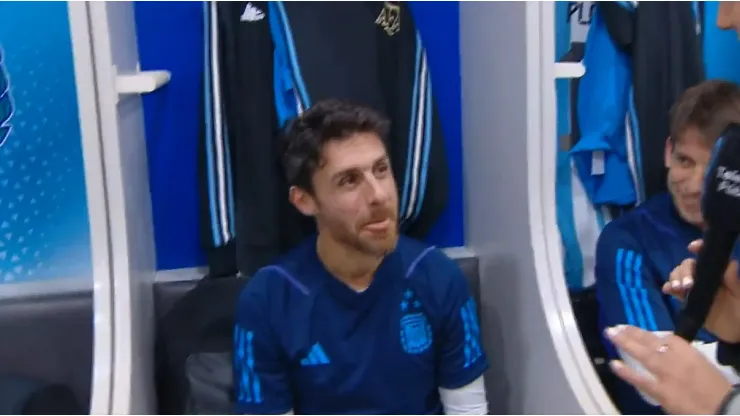 Pablo Aimar en el vestuario de Boca.
