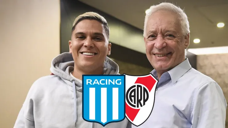 A Juanfer le dieron para firmar una camiseta de River en su llegada a Racing y esto hizo