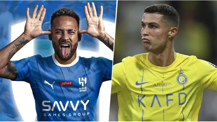 Neymar y CR7, las figuras del fútbol saudí (Fotos: Fabrizio Romano y Getty).
