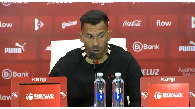 Carlos Tevez en conferencia de prensa.
