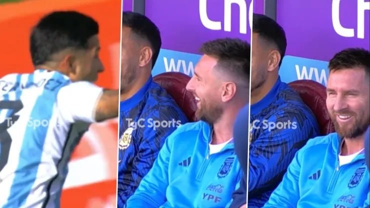 Así reaccionó Messi por el 1-0 de Argentina.
