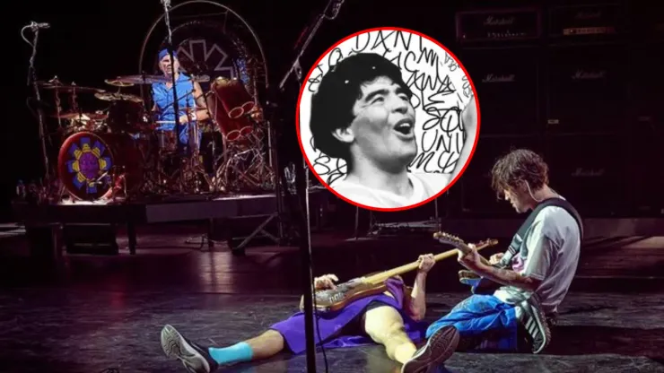 Los Red Hot Chili Peppers homenajearon a Maradona.
