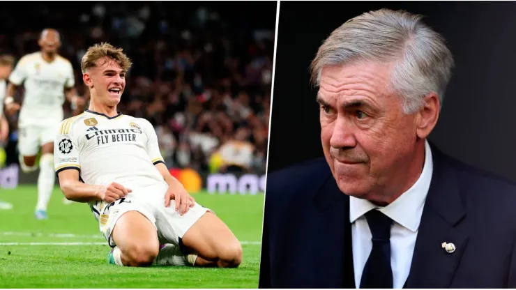 Carlo Ancelotti dijo que Nico Paz es el jugador de futuro del Real Madrid tras el triunfo 4 a 2 sobre el Napoli. Getty Images.
