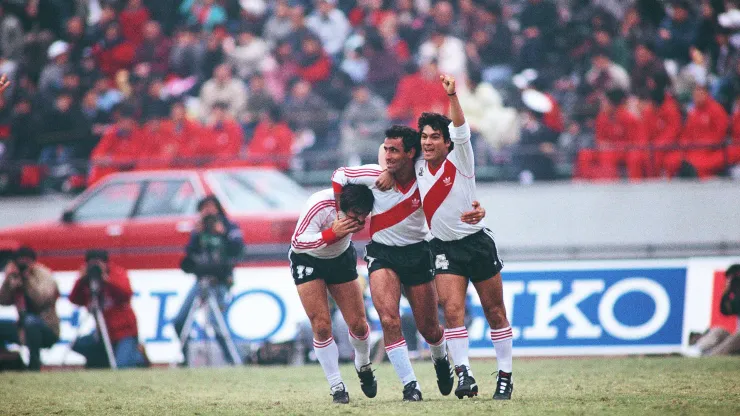 Festejo en el gol de Alzamendi, el que le dio el título mundial a River.
