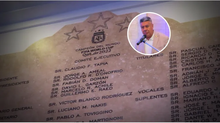 La placa que inauguró la AFA.
