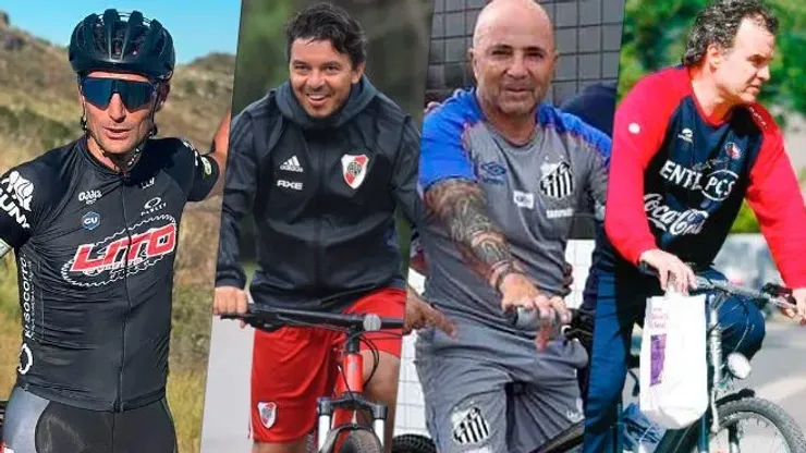 Scaloni, Gallardo y los técnicos que se le animan a la bicicleta