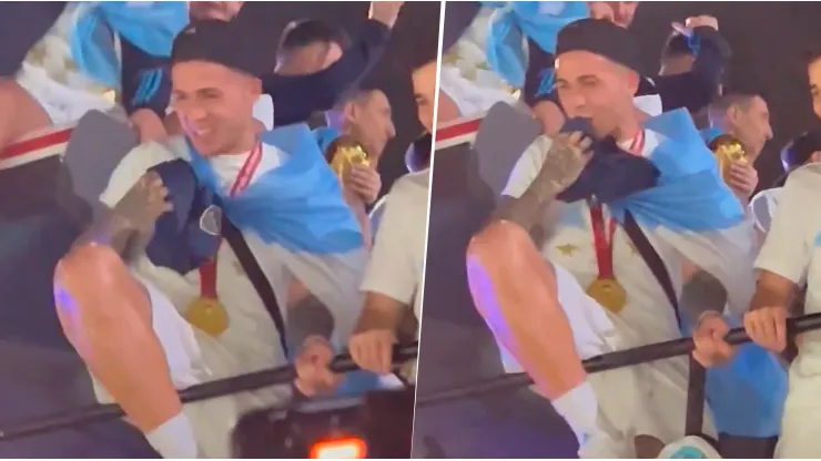 Es viral: el video de Enzo Fernández besando una prenda de Boca