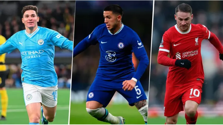 Julián Álvarez, Enzo Fernández y Alexis Mac Allister son los jugadores con mayor valor de mercado de la Selección Argentina. Getty Images.
