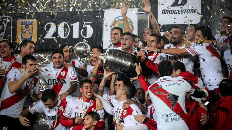 River festeja la obtención de la Libertadores 2015.
