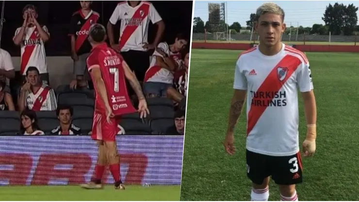 Santiago Montiel jugó en River y le gritó el gol a la hinchada.
