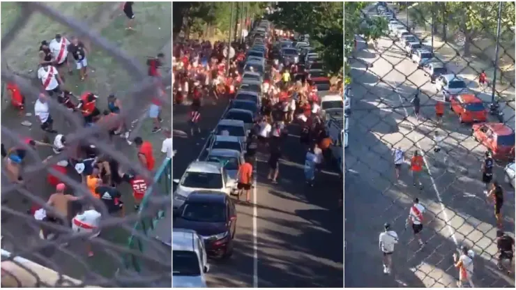 Duras imágenes de la pelea entre barras de River
