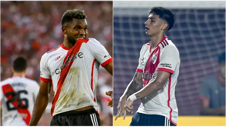 Miguel Borja y Agustín Ruberto, los únicos delanteros de área que tiene River.
