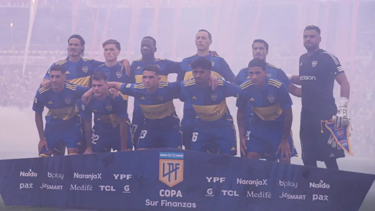 Los XI de Boca en el Monumental.
