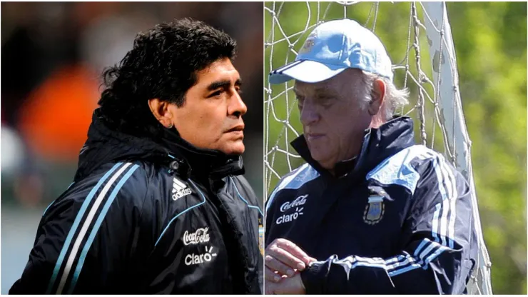 Diego Maradona y Alfio Basile.
