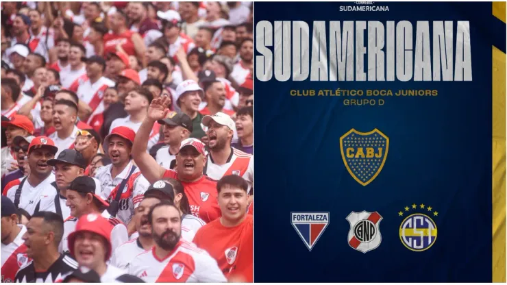 Los hinchas de River se burlaron de Boca por su grupo en la Sudamericana.
