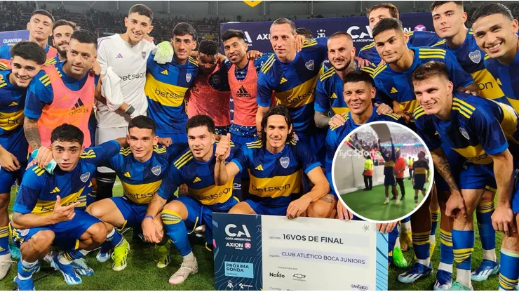 VIDEO | Marcos Rojo le regaló el cheque de la Copa Argentina a un hincha de Boca