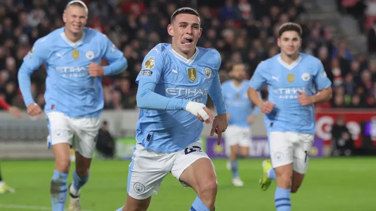 Phil Foden en acción en Manchester City.
