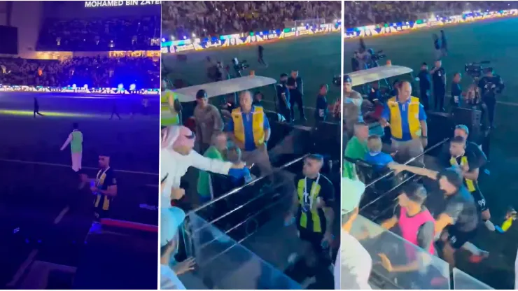 Abderrazak Hamdallah se cruzó con un hincha de Al-Ittihad.
