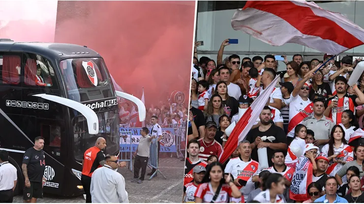 Los hinchas de River recibieron al plantel en el hotel.
