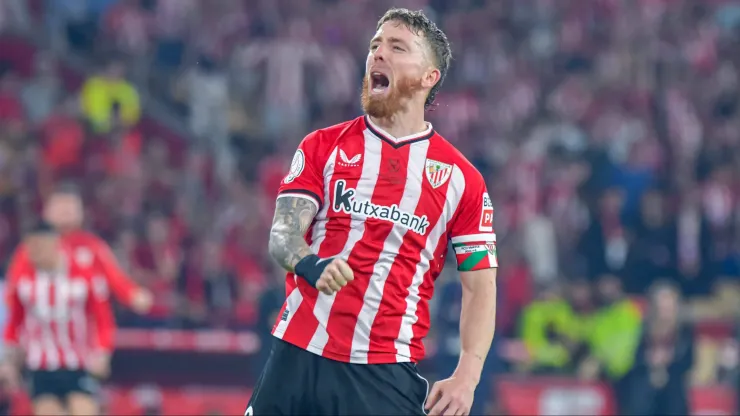 Iker Muniain festejando un gol en Bilbao.
