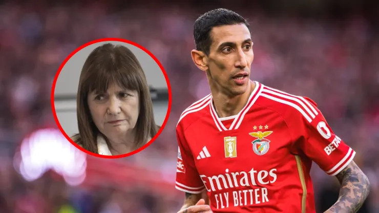 Di María, futbolista de Benfica, y Patricia Bullrich, ministra de seguridad de Argentina.
