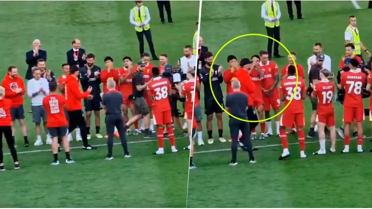 Así fue el pasillo a Klopp en Anfield.
