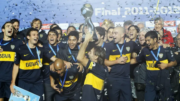 Silva festejando la Copa Argentina en 2012.
