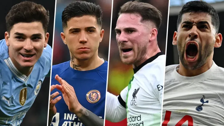 Julián Álvarez, Enzo Fernández, Alexis Mac Allister y Cristian Romero, entre los mejores cotizados de la Premier League.
