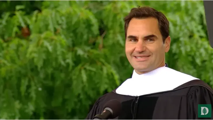 Roger Federer dio una charla en una Universidad
