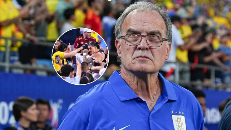 Marcelo Bielsa habló sobre la pelea entre jugadores de Uruguay y fanáticos de Colombia
