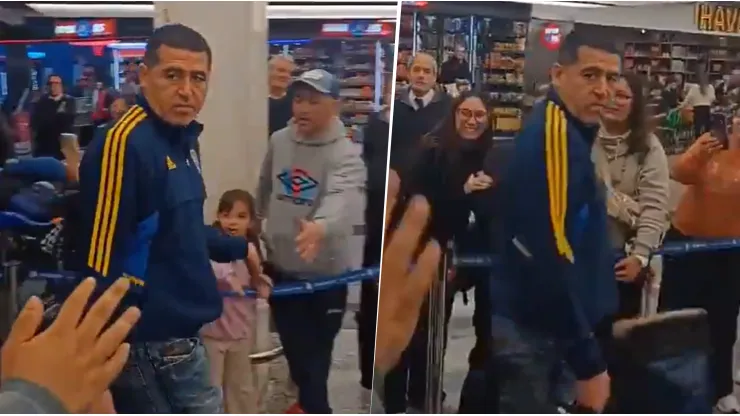 Así reaccionó Juan Román Riquelme cuando le gritaron "amargo" en el regreso de Boca a Argentina