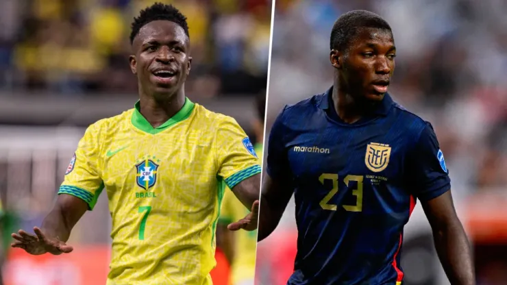 Vinícius Júnior y Moisés Caicedo, las figuras de Brasil y Ecuador.
