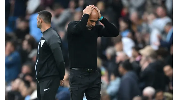 La violenta reacción de Pep Guardiola ante el golazo de Riccardo Calafiori en Manchester City vs. Arsenal