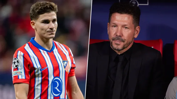 Julián Álvarez y el Cholo Simeone.
