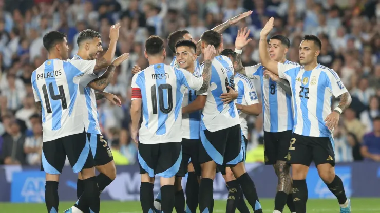 Los jugadores de la Selección Argentina, a puro festejo.
