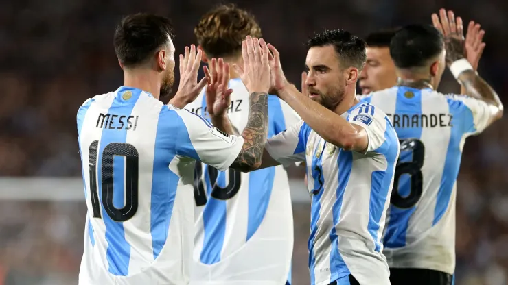 Los jugadores de Argentina, a puro festejo.
