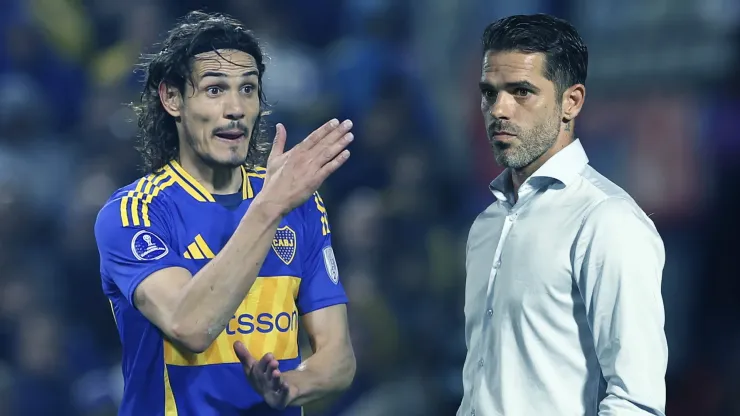 Edinson Cavani y Fernando Gago
