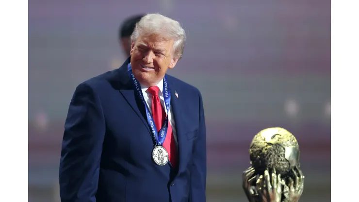 WASHINGTON, DC - DECEMBER 05: U.S. President Donald Trump receives the FIFA Peace Prize during the FIFA World Cup 2026 Official Draw at John F. Kennedy Center for the Performing Arts on December 05, 2025 in Washington, DC. (Photo by Dan Mullan/Getty Images)