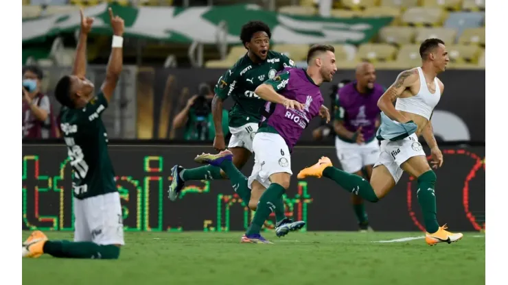 Nos minutos finais, Palmeiras fez o gol do título contra o Santos (Crédito: Getty Images)
