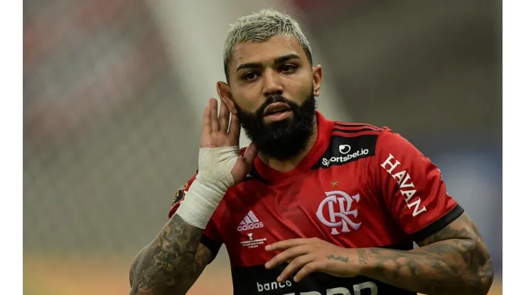 Gabigol provoca Fluminense após conquistar mais um título do estadual em cima do rival. (Foto:  Thiago Ribeiro/AGIF)
