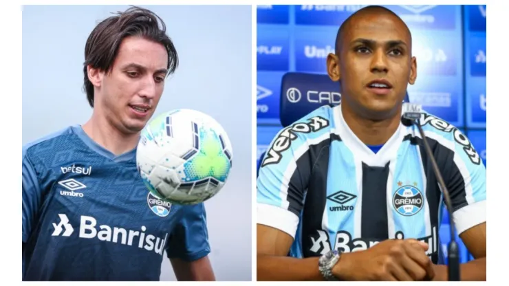 Foto: Montagem de Lucas Uebel/Grêmio - Geromel e Bruno Alves foram alguns que irritaram Mancini por lentidão no jogo contra Guarany-RS
