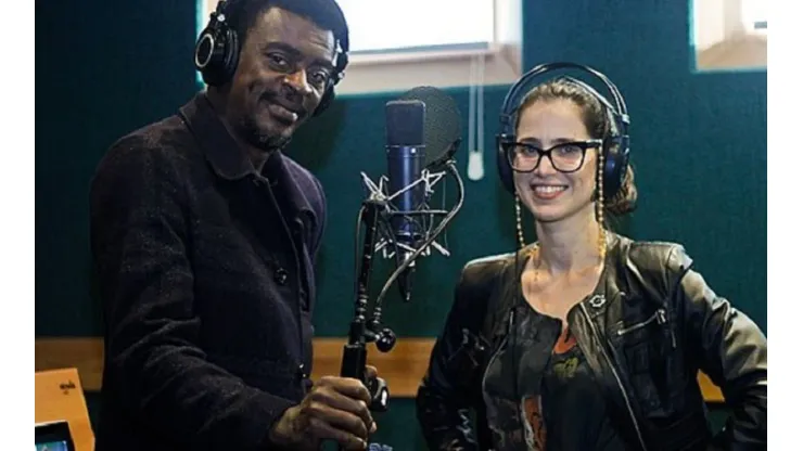 Seu Jorge e Mel Lisboa em gravação de Paciente 63
