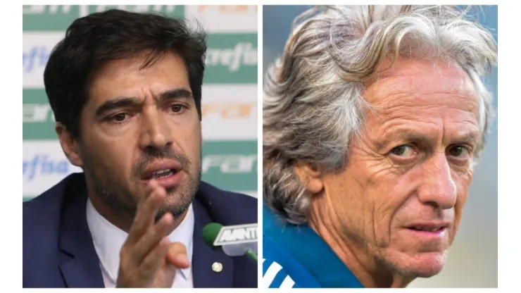 Fotos: Cesar Greco e Thiago Ribeiro/AGIF - Empresário de Abel descascou críticas a Jorge Jesus por declarações nesta 5ª
