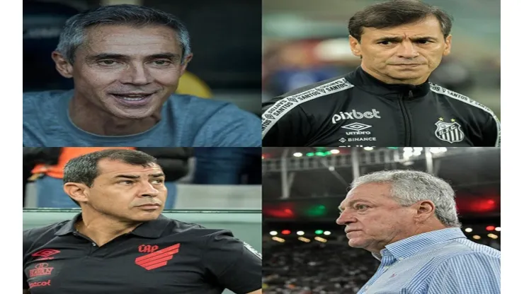 Paulo Sousa, Fabián Bustos, Fábio Carille e Abel Braga foram quatro dos técnicos demitidos durante o Brasileirão deste ano
