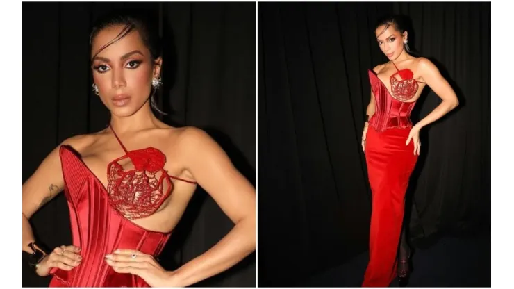 Anitta mostra vestido vermelho para passar pelo red carpet no VMA 2022
