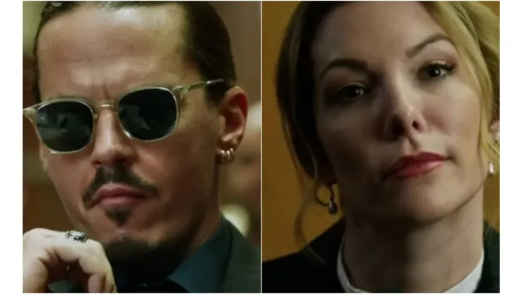 Mark Hapka interpreta Johnny Depp, enquanto Megan Davis dá vida a Amber Head - Imagem: Reprodução/Tubi
