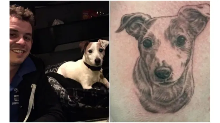 Sean Howe usou as cinzas de seu cão para fazer uma tatuagem
