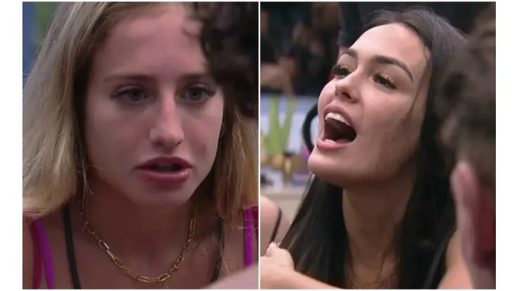 Bruna Griphao e Larissa armaram para assustar os brothers na hora do almoço
